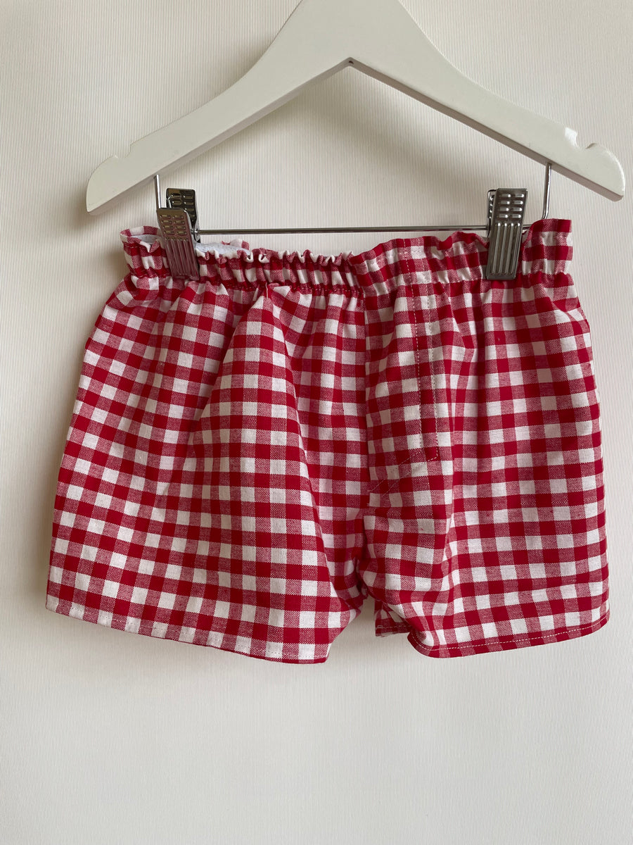 Red hot sale gingham shorts